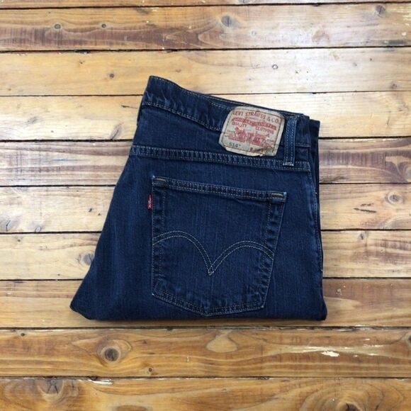 Men LEVIS 514 jeans 36 Style slim straight stretchy dark blue denim denim casual - Picture 4 of 12